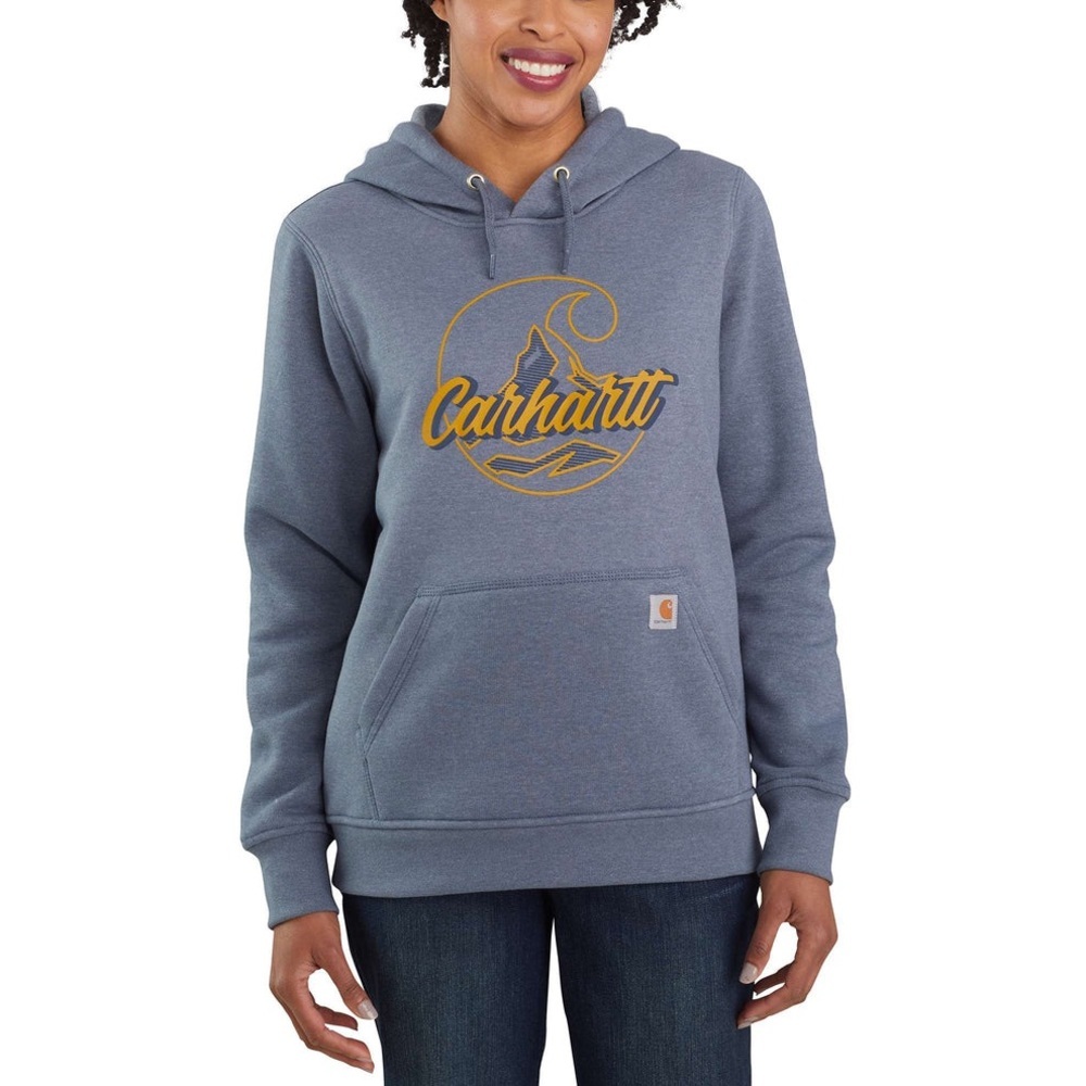 Carhartt Womens Relaxed Fit Midweight C Logo Hoodie Carbon Large TS5192-W
